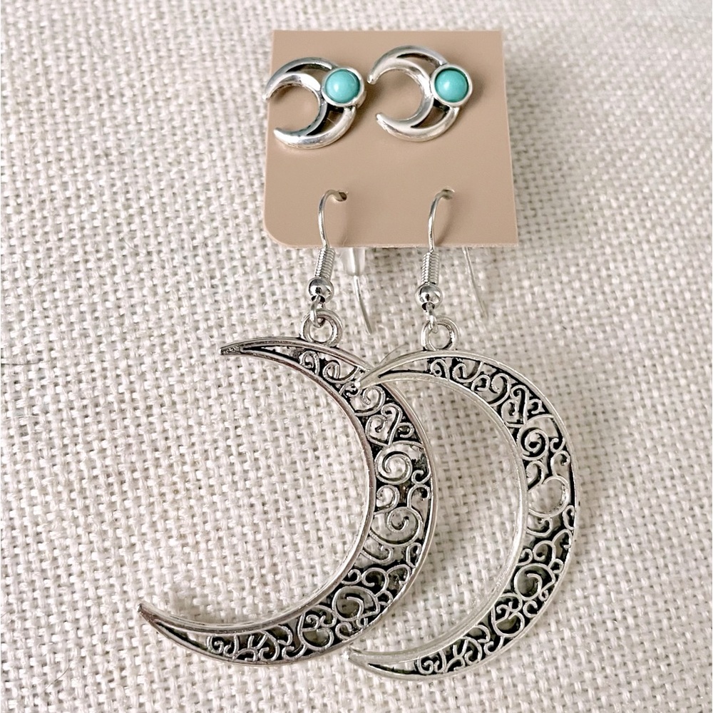 Crescent Moon Earring Set